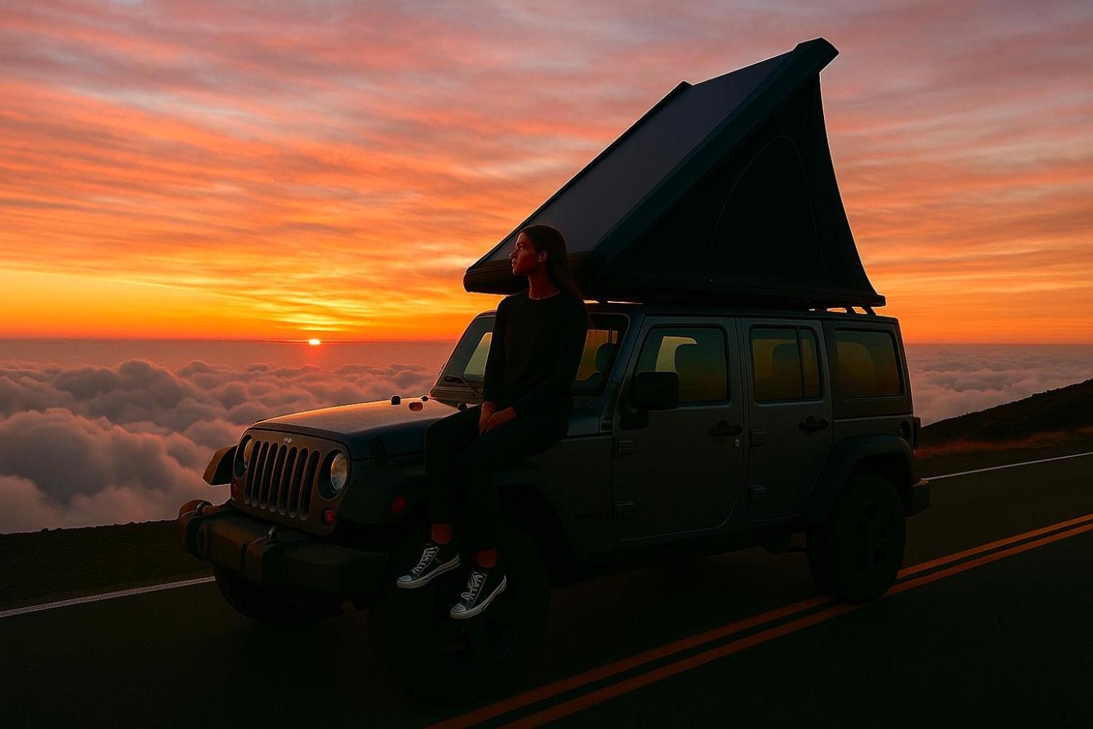 Luxury tent Embark On A Journey Through Maui With Aloha Glamp's Jeep And Rooftop Tent Allows To Discover Diverse Campgrounds, Unveiling The Island's Beauty From Unique Perspectives Each Day